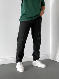Jeans pour hommes hommes européens et américains coupe décontracté ample petit jean droit