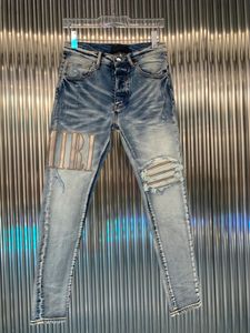 Heren Jeans Europese Jean Hombre Letter Star Mannen Borduren Patchwork Ripped Voor Trend Merk Motorbroek Heren Skinnythm8 231