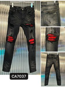 Jeans pour hommes Jean européen Hombre lettre étoile hommes broderie patchwork déchiré pour tendance marque moto pantalon hommes skinnythm8 569