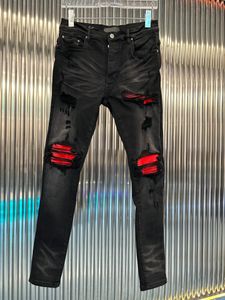 Jeans pour hommes Jean européen Hombre lettre étoile hommes broderie patchwork déchiré pour tendance marque moto pantalon hommes skinnythm8 563