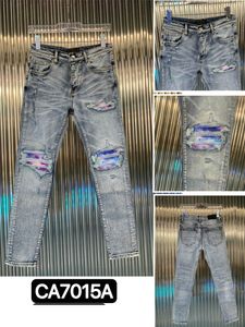 Jeans pour hommes Jean européen Hombre lettre étoile hommes broderie patchwork déchiré pour tendance marque moto pantalon hommes skinnythm8 899