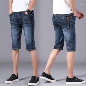 Heren jeans Evaposh Zomer Shorts Denim Solid Slanke Straight Stretchy Man Merk 2021 Casual Short Jean Pants