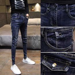 Heren jeans mode 2022 heren lente zomer slanke fit stretch skinny jeans heren tieners cowboy schoolstudenten kerel strakke lange potloodbroek j230806