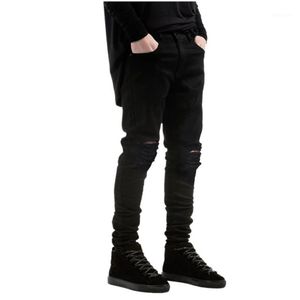 Brand de mode de jeans masculin homme skinny skinny étiré Slip Slim Hop Swag Denim Motorcycle Biker Pants Jogger1243U