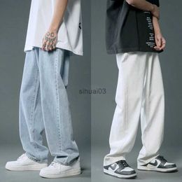 Jeans pour hommes Marques de mode telles que les jeans de sac droit amples pour hommes Ruffian beaux jeans de sol vêtements de rue pour hommes pantalons cargo en denim hip-hopL2403