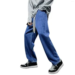 Jeans pour hommes mode décontracté solide Denim pantalon droit gland pantalon jambe fermeture éclair poche pantalon E Stretch