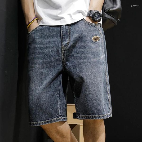 Pantalones cortos de mezclilla de jeans para hombres de la marca más grasa de verano pantalones sueltos de verano trimestre