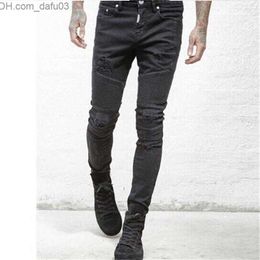 Heren Jeans Mode-Designer Heren Jeans Skinny Met Slanke Elastische Denim Mode Fiets Luxe Jeans Mannen Broek Ripped Hole Jean Voor Mannen Grote Maat 268J Z230801