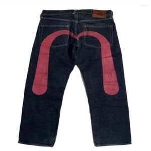 Jeans pour hommes Mode Europe-USA Style Hip-Hop Hommes / Jeunes Taille moyenne Poche d'impression géométrique Type droit Vintage Cowboy Pantalon S-2XL