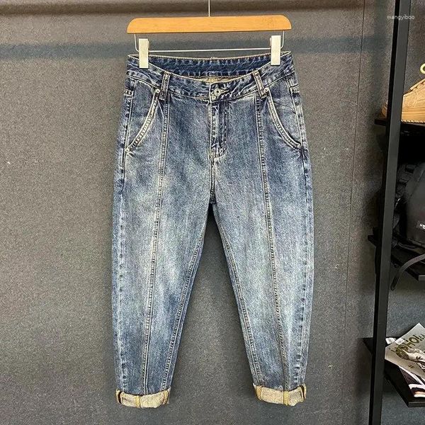 Jeans para hombres Fashion High Street Street estilo coreano Pantalones de mezclilla sueltos para ropa vintage de otoño