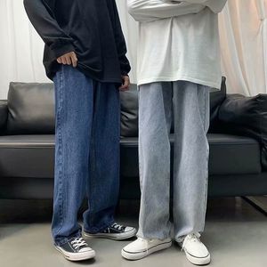 Pantalones vaqueros para hombre Moda suelta recta casual pantalones de pierna ancha Cowboy Mans Streetwear Pantalones de hip hop coreanos blue jeans hombres CX220408