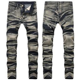 Jeans para hombres Moda Hombres Pintados Pantalones de mezclilla Multi Color Sretch Pantalones impresos para tamaño masculino 29-42292M