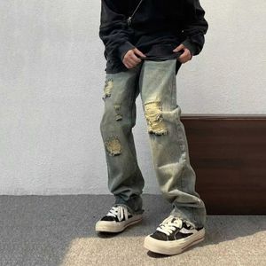 Jeans pour hommes Mode Jeans pour hommes Hip Hop déchirés Pantalons pour hommes Baggy Jeans Mode coréenne Streetwear Y2k Vêtements Marque Jeans Aestethic Z0225