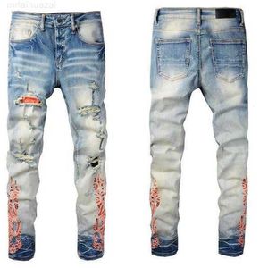 Jeans pour hommes Mode Hommes Cool Style De Luxe Designer Denim Pant Distressed Ripped Biker Noir Bleu Jean Slim Fit Moto Taille 28-40n3bt