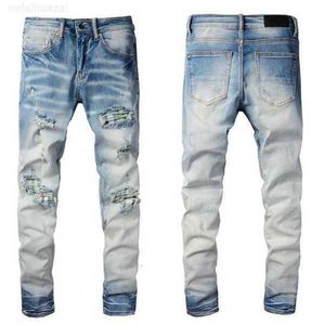 Jeans pour hommes Mode Hommes Cool Style Luxe Designer Denim Pantalon En détresse Ripped Biker Noir Bleu Jean Slim Fit Moto Taille 28-40phmj
