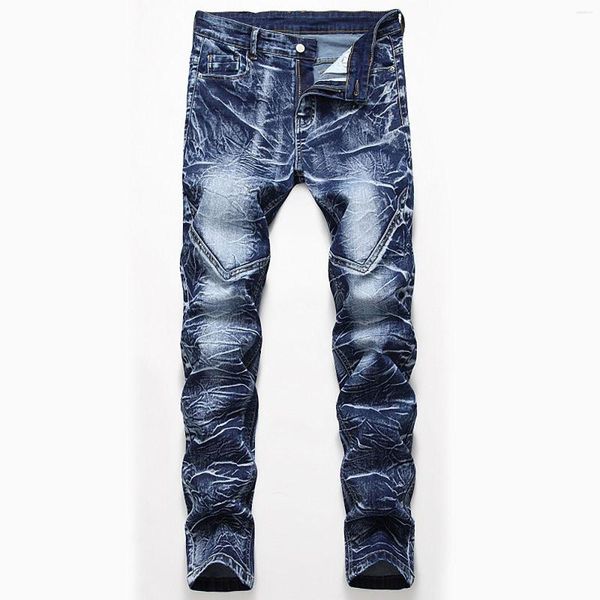 Pantalones vaqueros para hombre, pantalones vaqueros rectos de tres colores elásticos con personalidad a la moda, pantalones ajustados para hombre, ropa para