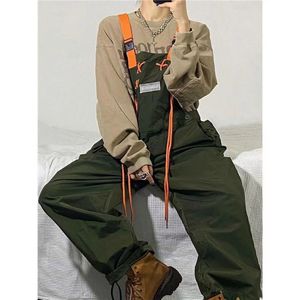Jeans pour hommes mode rétro armée vert travail bretelles américain Streetwear pantalon décontracté pantalon ample barboteuse combinaison 230628