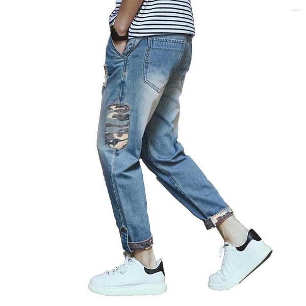 Jeans pour hommes Mode Ripped pour hommes Pantalons Denim Casual Skinny Vintage Vêtements pour hommes Japonais Streetwear Hip Hop Harem Pantalon