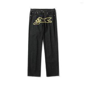 Jeans para hombres Moda Ropa Correr Pantalones para perros Diseñador gráfico Ropa Hombre Negro Recto Pantalones de mezclilla de lujo