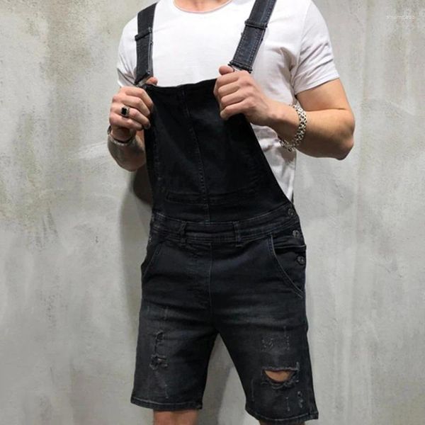 Jeans pour hommes Mode Shorts Combinaisons Casual Summer Denim Workwear Court Genou Longueur Déchiré Lâche