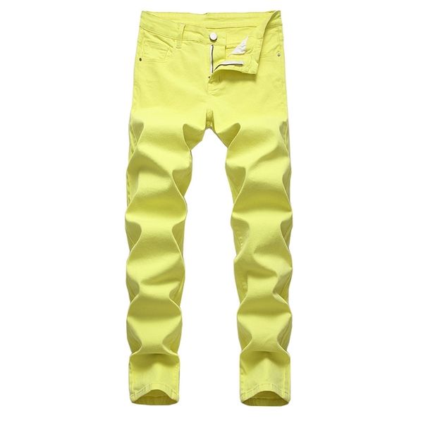 Pantalones vaqueros para hombres Pantalones delgados delgados delgados Pantalones Hombre Red Amarillo Rompe Hombres, 111-113 211011