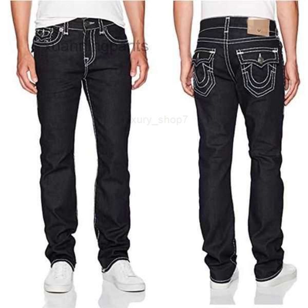 Jeans pour hommes mode-pantalon à jambe droite nouveau vrai jean élastique Rock Revival clous de cristal Denim luxe pour hommes