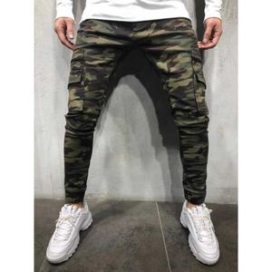 Heren jeans modetrend camouflage jeugd persoonlijkheid slanke broek lente en herfst vracht 2022 nieuwe broek y2303