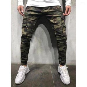 Pantalones vaqueros para hombre Tendencia de moda Camuflaje Juventud Personalidad Pantalones delgados Primavera y otoño Cargo