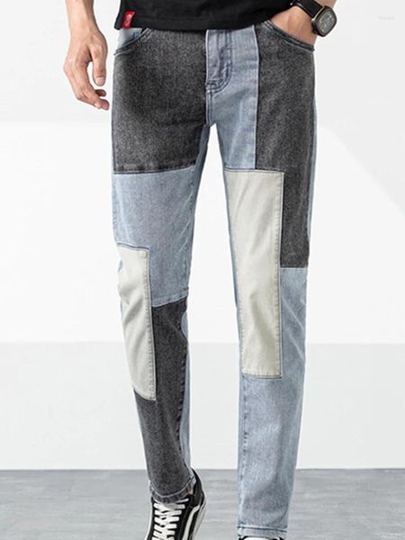 Jeans pour hommes Tendance de la mode Patchwork Été Mi-taille Slim Denim Version coréenne Pantalon de mendiant en vrac