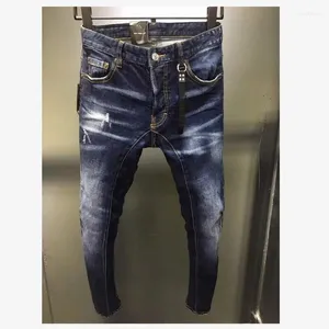 Jeans pour hommes Tendance de la mode Slim Fit Casual Hole High Street Punk Style Denim Tissu Pantalon A202