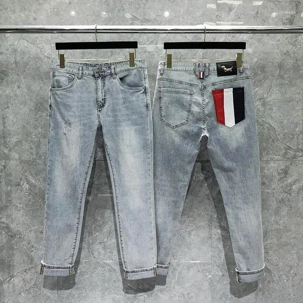 Jeans pour hommes Pantalon de mode Poche Rouge Blanc Bleu Pantalon droit décontracté Style coréen Marque Harajuku Pantalon d'hiver