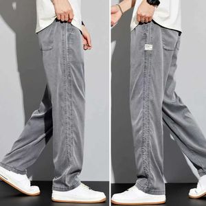 Jeans para hombres Jeans casuales de moda Soft Mid Rise Breatable Hip-Hop Pierras anchas rectas para hombre Vestido Q240509