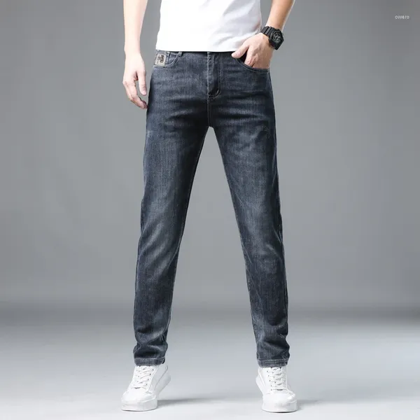 Jeans pour hommes à la mode Style National broderie et pantalon de mode haut de gamme pantalon droit mince