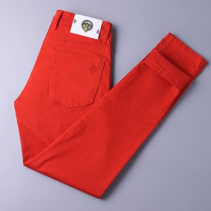 Jeans masculin fdiocn printemps d'été mince denim slim slim fit européen américain marque petit pantalon droit xw2027-09