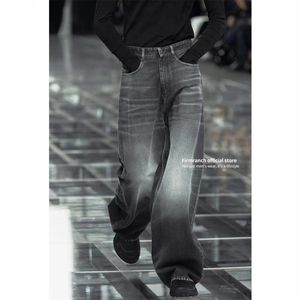 Jeans pour hommes Firmranch 2023 Baggy noir pour hommes femmes vadrouille évasé Denim pantalon surdimensionné pantalon Streetwear livraison gratuite 230426