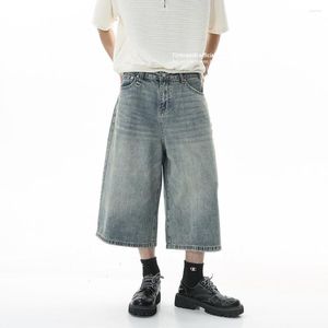 Jeans para hombres Firmranch 2023 Jorts holgados azules para hombres Mujeres de gran tamaño Pantalones cortos de longitud media Noveno pantalones de mezclilla Streetwear