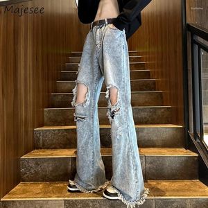 Jeans pour hommes Flare déchiré hommes lavés S-3XL Vintage Y2k vêtements unisexe Denim pantalon américain Streetwear Cool Hipster Vaqueros adolescents