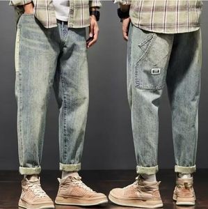 Jeans pour hommes pour hommes Baggy Pants Loose Harem Mode Vêtements Poches Patchwork Denim Pantalon Taille 28-36