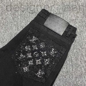 Jeans pour hommes pour hommes Designer noir imprimé jeans tendance 24ss été nouveau ins version coréenne trslim ajustement petit pantalon à jambes