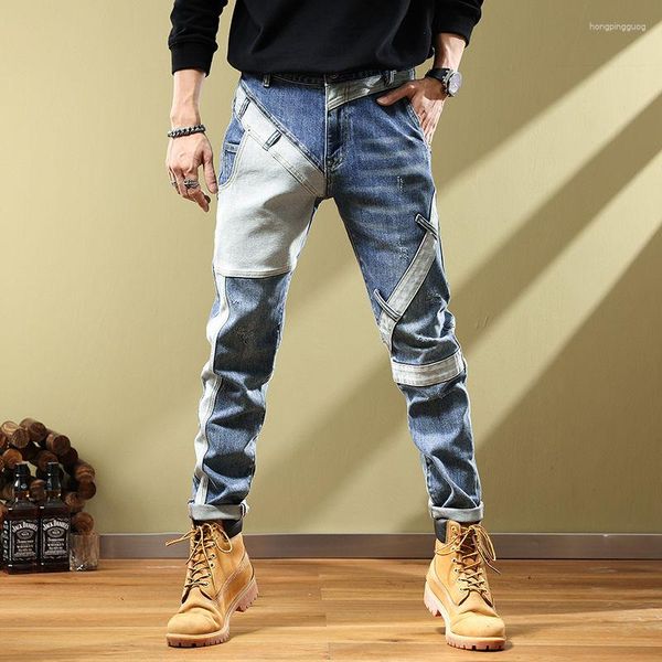 Jeans para hombres para hombres Harem cónicos Pantalones de vaquero para hombre Pantalones elegantes Slim Fit Boot Cut Luxury Casual Loose Stretch Harajuku Elástico XS