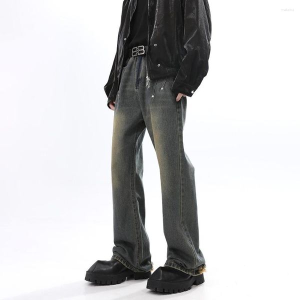 Jeans pour hommes pour hommes Vintage Baggy Flare pantalon automne décontracté mode rue en détresse hiver jambe large Streetwear Y2k Denim pantalon