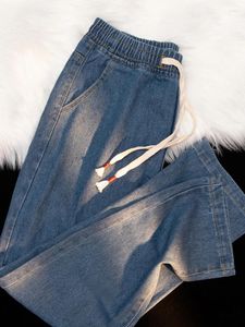 Jeans pour hommes Foufurieux Cordon Denim Hommes Pantalon taille élastique Solide Coupe droite Pantalons garçons japonais Street Wear Mode Automne