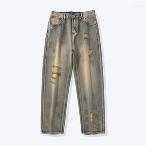 Jeans pour hommes Foufurieux Déchiré Pour Hommes De Luxe Streetwear Baggy Pantalones High Street Casual Distressed 2023 Summer Y2k Pantalon Harajuku