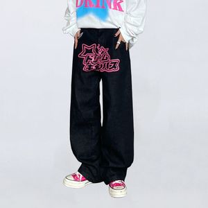 Jeans pour hommes quatre saisons rétro marque vêtements broderie Harajuku ample droite décontracté pantalon large Streetwear Ins 230320