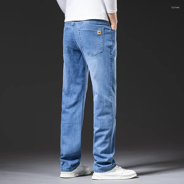 Pantalones vaqueros para hombre, pantalones elásticos sueltos rectos para las cuatro estaciones, pantalones informales simples y versátiles para uso diario de talla grande 29-44 45 46