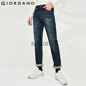 Heren Jeans Giordano Heren Jeans Denim Jeans Elastische Mid Rise Smalle Voeten Kwaliteit Katoen Denim Jeans Pantnes Whiskering Denim Kleding J230728