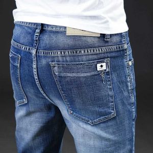 Heren jeans gloria heren elastische casual blauwe lente en herfstmerk kleding broek groot 42 44 46 nieuwe 313 Q240427