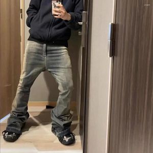 Jeans pour hommes Délavés Délavés Évasés Flare Unisexe Streetwear Baggy Y2K Cloche-bas Harajuku Lâche Casual Denim Pantalon