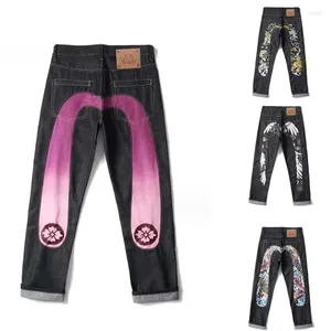 Jeans pour hommes graffiti Pantalon de la jambe large de concepteur hip hop street lâche denim