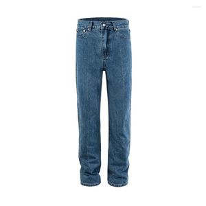 Jeans pour hommes Harajuku bleu délavé Vintage jambe large Baggy pour hommes et femmes droite Streetwear ample décontracté surdimensionné Denim pantalon